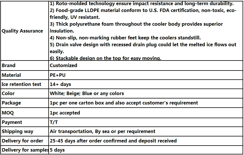 30L rotomolded durability food grade LLDPE material FDA certification car cooler box