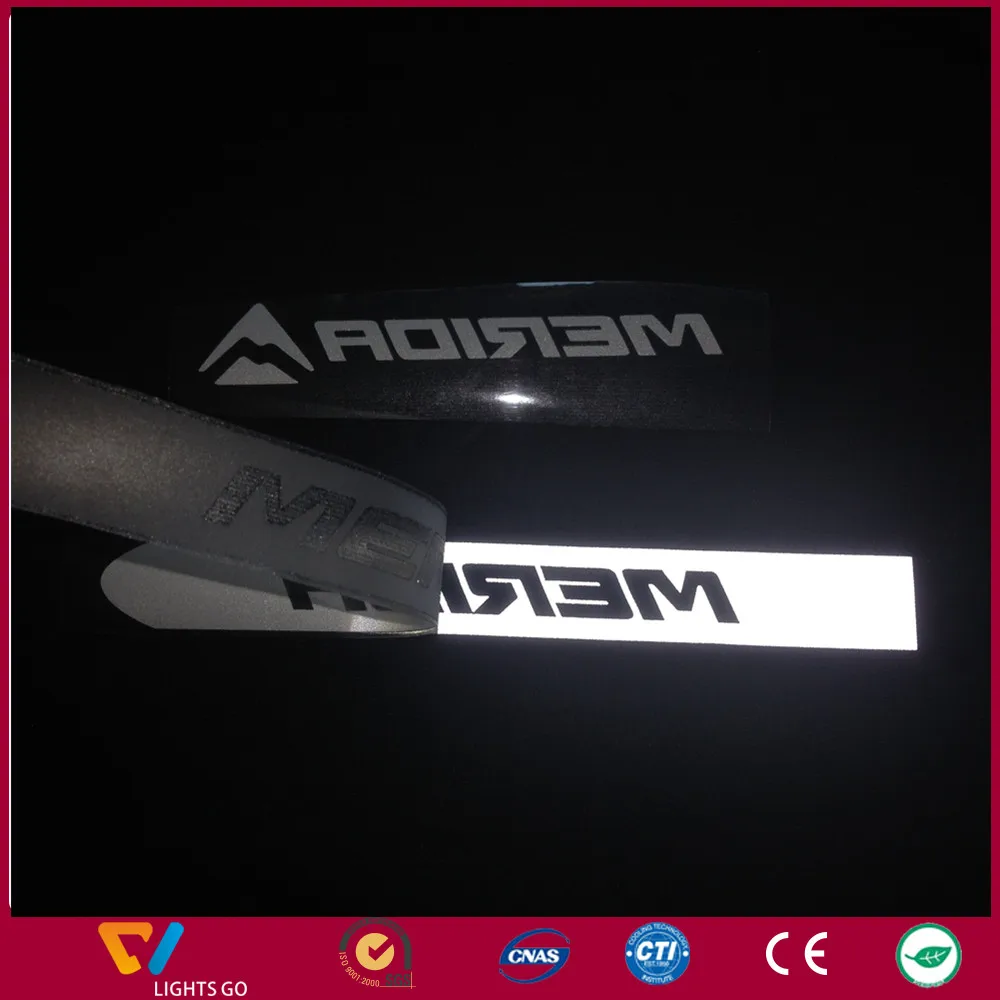 silver grey reflective heat transfer t-shirt logo
