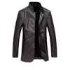 wholesale Men's Cool Middle-long Leather Jacket Handsome Western-style Genuine Leather coat for men