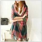 china supplier winter tartan plaid scarf