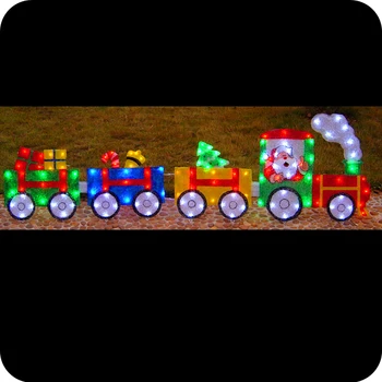 Lighted Santa Claus On Train Toy Outdoor Led Lighted Christmas