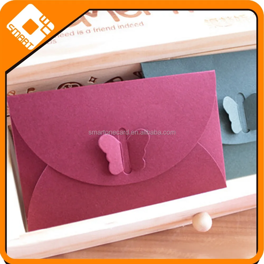 thank you card, cr80 pvc gift card with colorful envelope with
