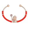 chinese stainless steel pig year mothers day gifts gold piglet charm cuff bangle bracelet women