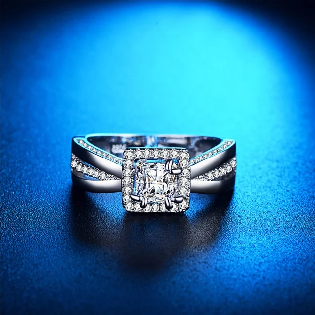 New Fashion Jewelry Zircon Square Copper Wedding Bride Party Rings For Women 
New Fashion Jewelry Zircon Square Copper Wedding Bride Party Rings For Women