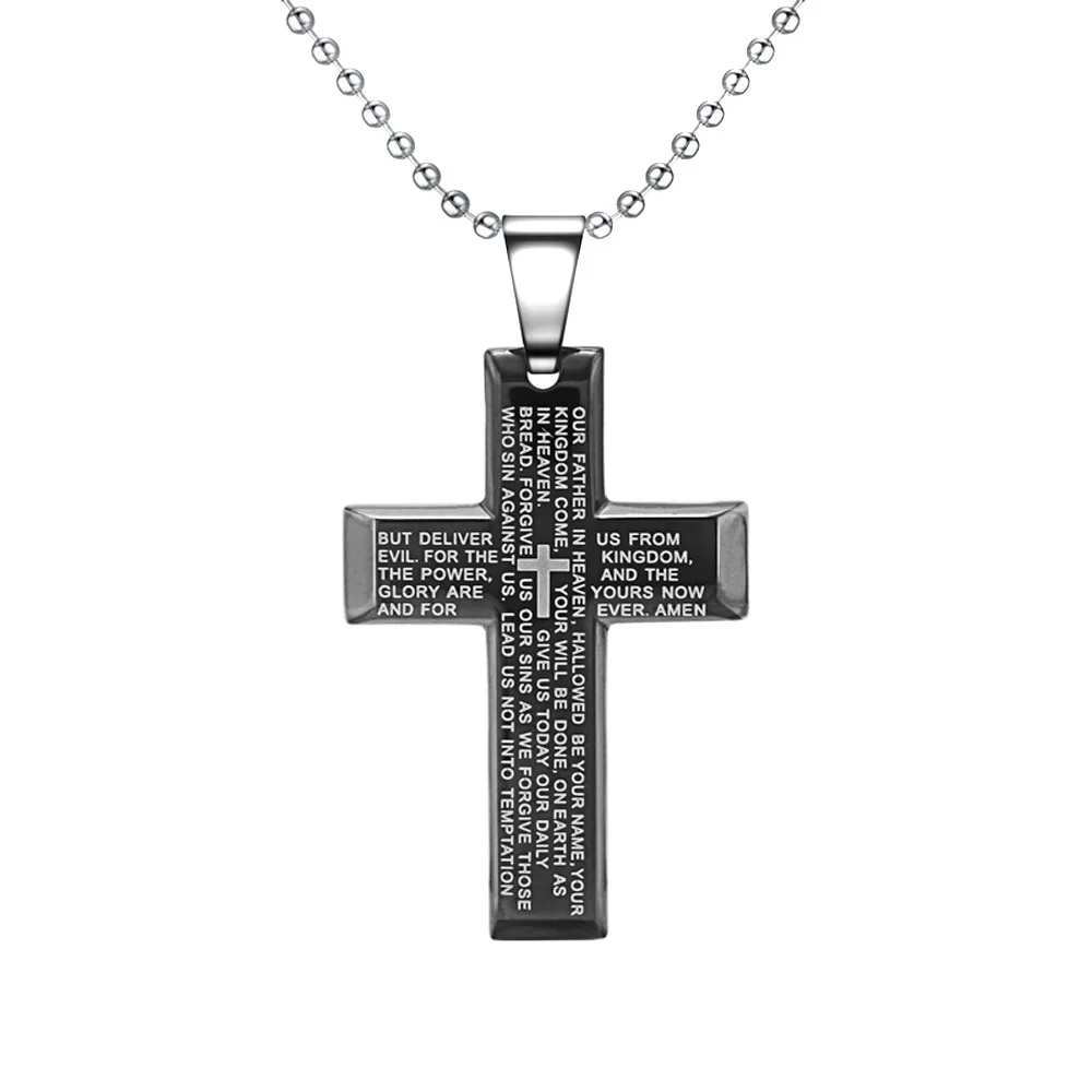 Big Cross Necklaces Black/Gold Color Stainless Steel Bible Cross Pendant & Chain For Men Hip Hop Jewelry Christmas Gift
Big Cross Necklaces Black/Gold Color Stainless Steel Bible Cross Pendant & Chain For Men Hip Hop Jewelry Christmas Gift