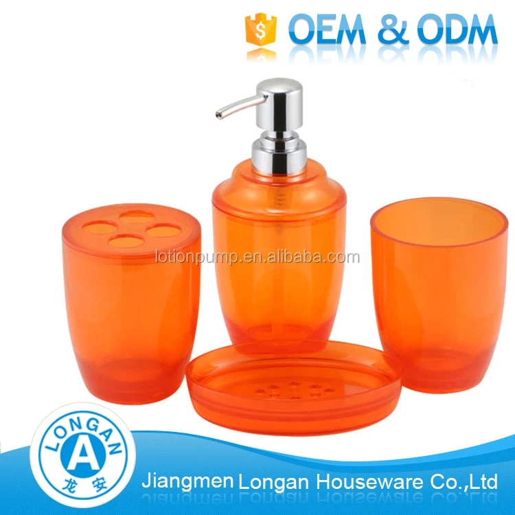 Venda quente Eco-Friendly artigos de uso doméstico de plástico acessórios do banheiro de acrílico laranja