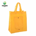oem foldable yellow eco cloth cotton reusable roll up shopping bag