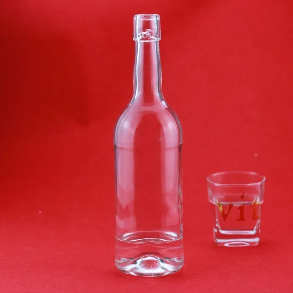 Popular Mongolian Vodka Glass Bottle 750ml Heart Shaped Whiskey Bottles