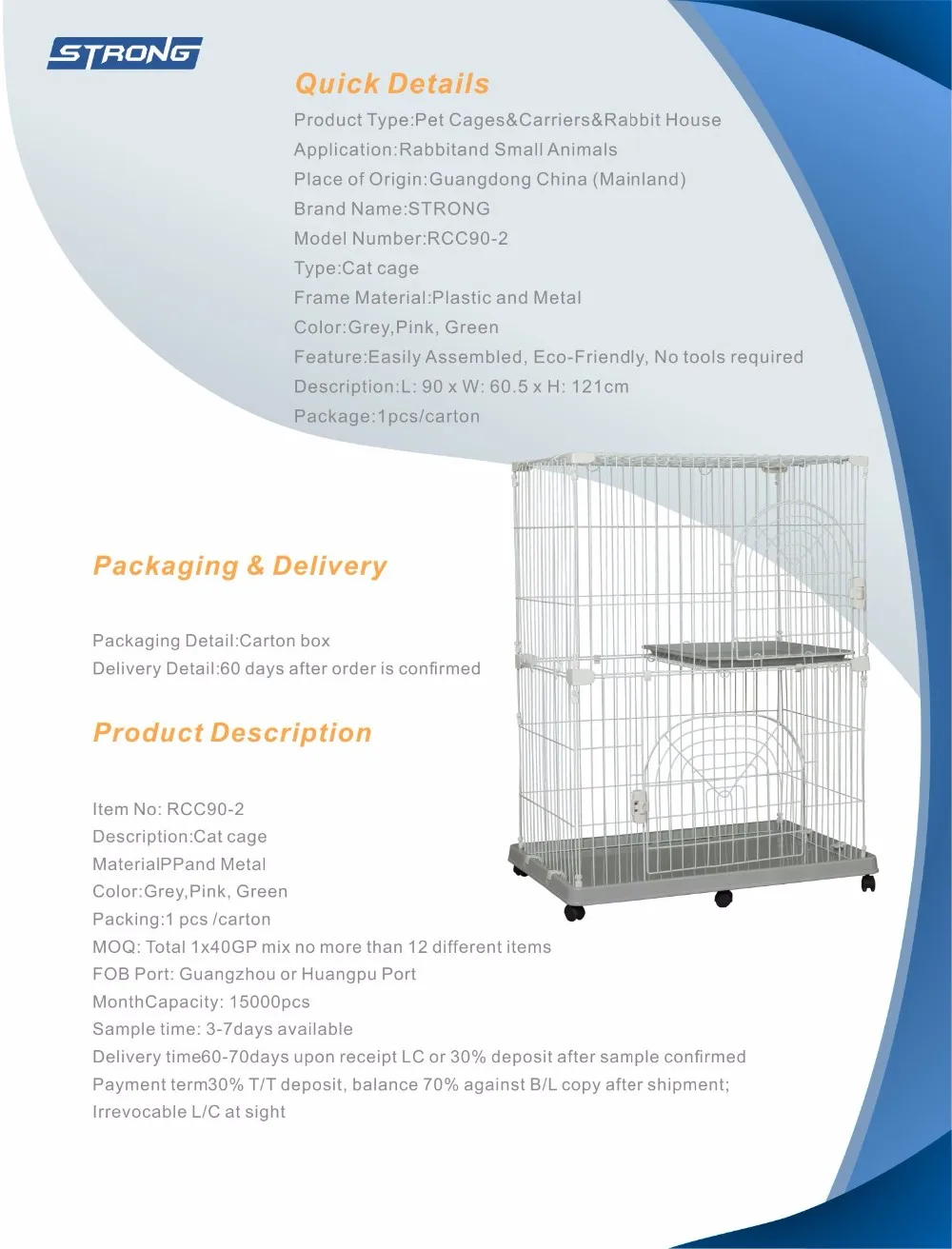 Durable Square Folding Welded Steel Cat Cage Cat Villa 2 Layers Cat Cage  RCC90-2| Alibaba.com