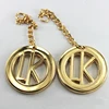 Fancy Gold Chain Brand Logo Tag Bag Accessories Round Black Tags with Diamond