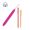 High Quality Plastic Loom Crochet Hook Tool and Plastic Big Eye Needle with Rubber Handle Knitting Tools