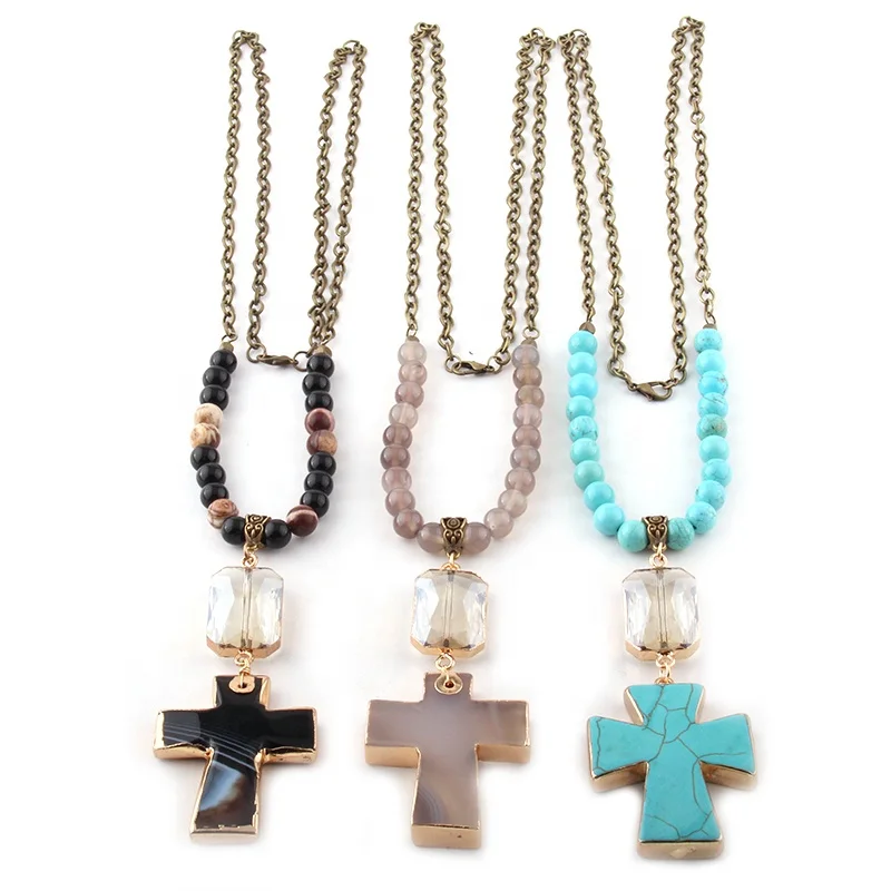 Fashion Bohemian Jewelry Women Ethnic 8mm GemStone Necklace Chain Rectangle Crystal Link Cross Necklaces
Fashion Bohemian Jewelry Women Ethnic 8mm GemStone Necklace Chain Rectangle Crystal Link Cross Necklaces
