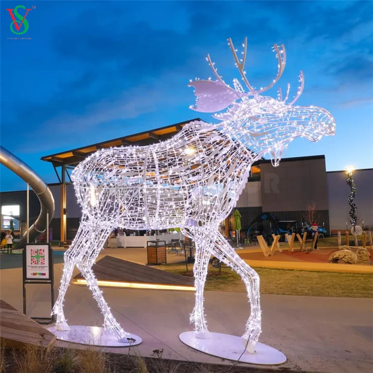 2019 NEUE Große Außen Straße Dekorative Weihnachten Rentier Motiv Lichter Riesen Beleuchtete Tier Moose