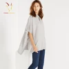 Long cashmere turtleneck poncho grey for ladies