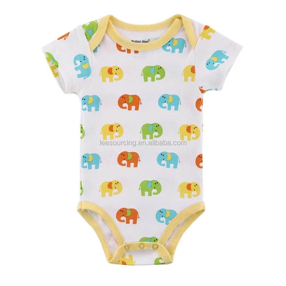 oem baby romper, elephant printing short sleeve romper,summer