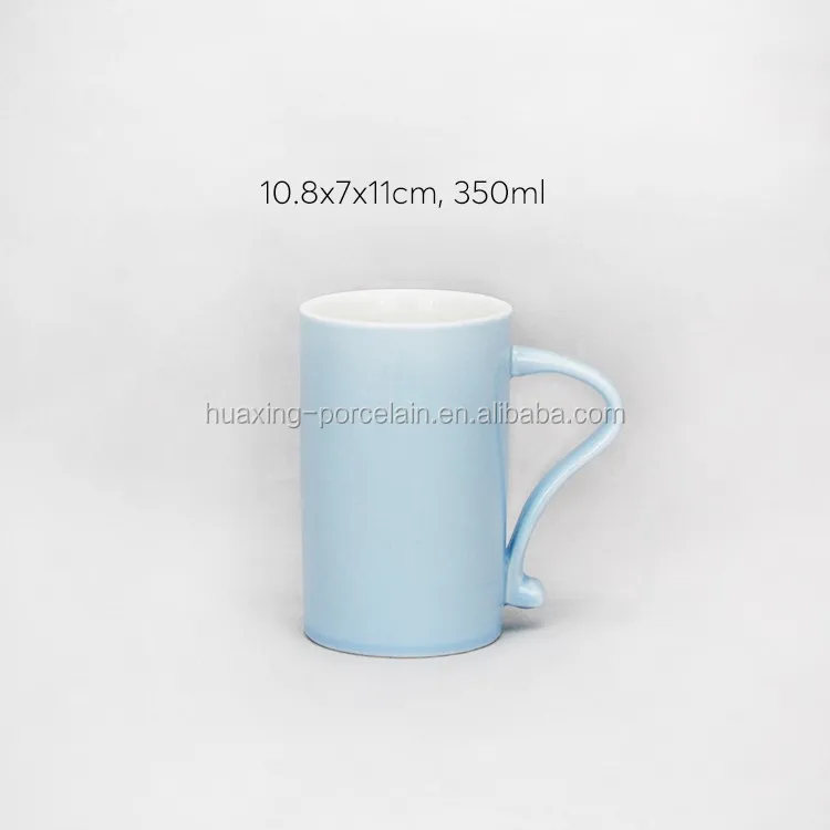 light blue glaze or customized color wholesale kids ceramic mugs