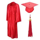 Unisex shiny wholesale red graduation gown for graduation robe