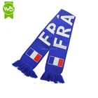 100% acrylic knitted scarf jacquard France national flag acrylic scarf football scarf