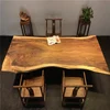 Factory wholesale high quality solid wood slab with live edge table top coffee machine