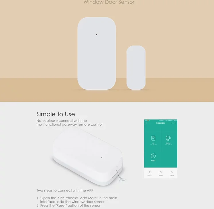 New Updated Aqara Door Window Sensor Zigbee Wireless Connection Smart Mini door sensor Work With Android IOS App control - ANKUX.COM