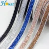 tr024 Cheap 1.5cm width bling bling strass glitter chain rhinestone hot fix fabric trim for shoe and bag