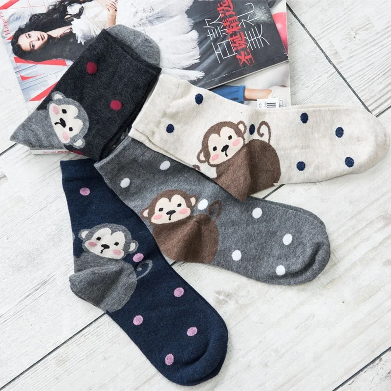 In Stocks Fashion Sock Monkey Women Spring Quarter cotton Hand Linking Lady Sock Ankle Cute Sock, Grey/black/dark blue
In Stocks Fashion Sock Monkey Women Spring Quarter cotton Hand Linking Lady Sock Ankle Cute Sock, Grey/black/dark blue