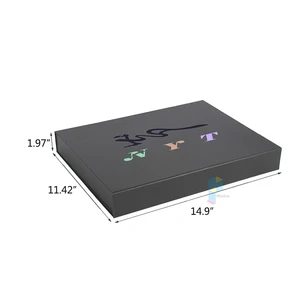 flat folding gift black cardboard box packaging for shirt