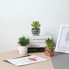 Cheap price table bonsai white small ceramic flower pot with artificial plant