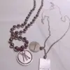 fashion man alloy double-deck choker coin necklace bead chain pendant