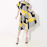 Casual dresses 2019 summer new fashion casual yellow stripe dresses short sleeve plus size women clothing pleated floral skirt
Casual dresses 2019 summer new fashion casual yellow stripe dresses short sleeve plus size women clothing pleated floral skirt