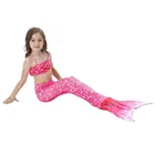 Customizable Logo Mermaid Swimsuit Girls Bikini 3Set Mermaid Tail Swimwear