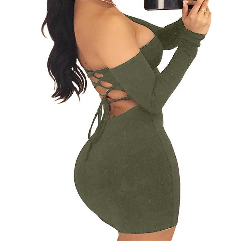 YQ334 European fashion off shoulder long sleeve bandage bodycon dress sexy short party dress for women, As shown
YQ334 European fashion off shoulder long sleeve bandage bodycon dress sexy short party dress for women, As shown