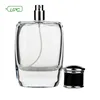 Fancy design custom size recycled refilled glass square perfume spray bottle 100 ml