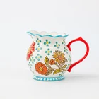 Decal flowers pattern ceramic tea set heat resistant porcelain milk jug