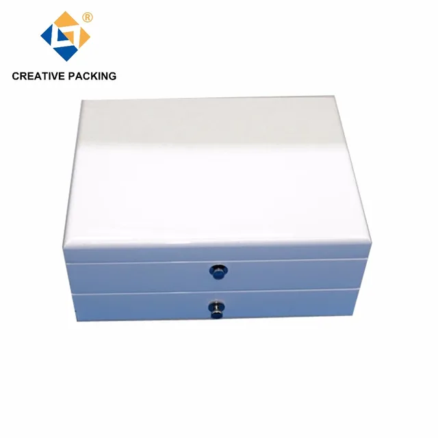 Large Packaging Space Wooden Jewelry Gift Box With Mirror