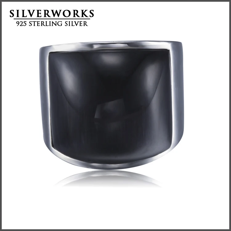 2018 Wholesale Stainless Steel Bezel-Set Multi Color Square Cat's Eye Opal Ring