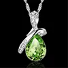 Hot Selling Green Gem Oval Pendant High Quality Jewelry Crystal Silver Necklace for Pendant Accessories