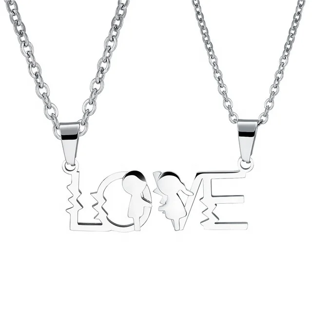 Japanese And Korean Style Jewelry Letter LOVE 316L Stainless Steel Couple Necklace Set, White, black
Japanese And Korean Style Jewelry Letter LOVE 316L Stainless Steel Couple Necklace Set, White, black