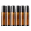 Custom cosmetic packaging 5ml 10ml 15ml amber atter refillable roll on applicator perfume roll on glass bottle