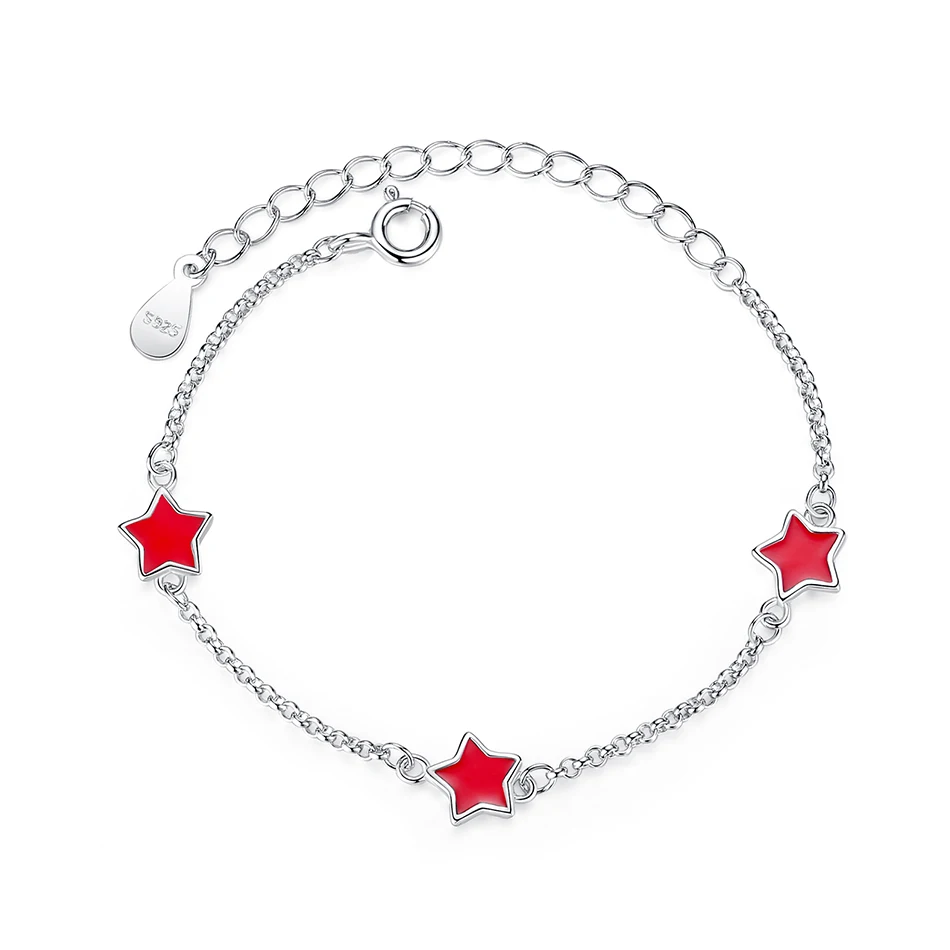 3Pcs Red Enamel Stars Charm Bracelets 925 Sterling Silver Bracelets for Baby Child Ladies Silver Jewellery
3Pcs Red Enamel Stars Charm Bracelets 925 Sterling Silver Bracelets for Baby Child Ladies Silver Jewellery