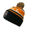 Personalized customized Double Layers Jacquard Pompom Teamster Beanie hats With Embroidery