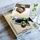 Hot sale custom serving tray, decoration glass mirror jewelery tray in rectangular shape