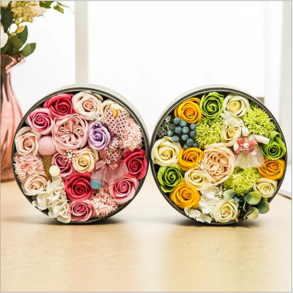 wholesale rose soap flower set gift for girl friend and mot