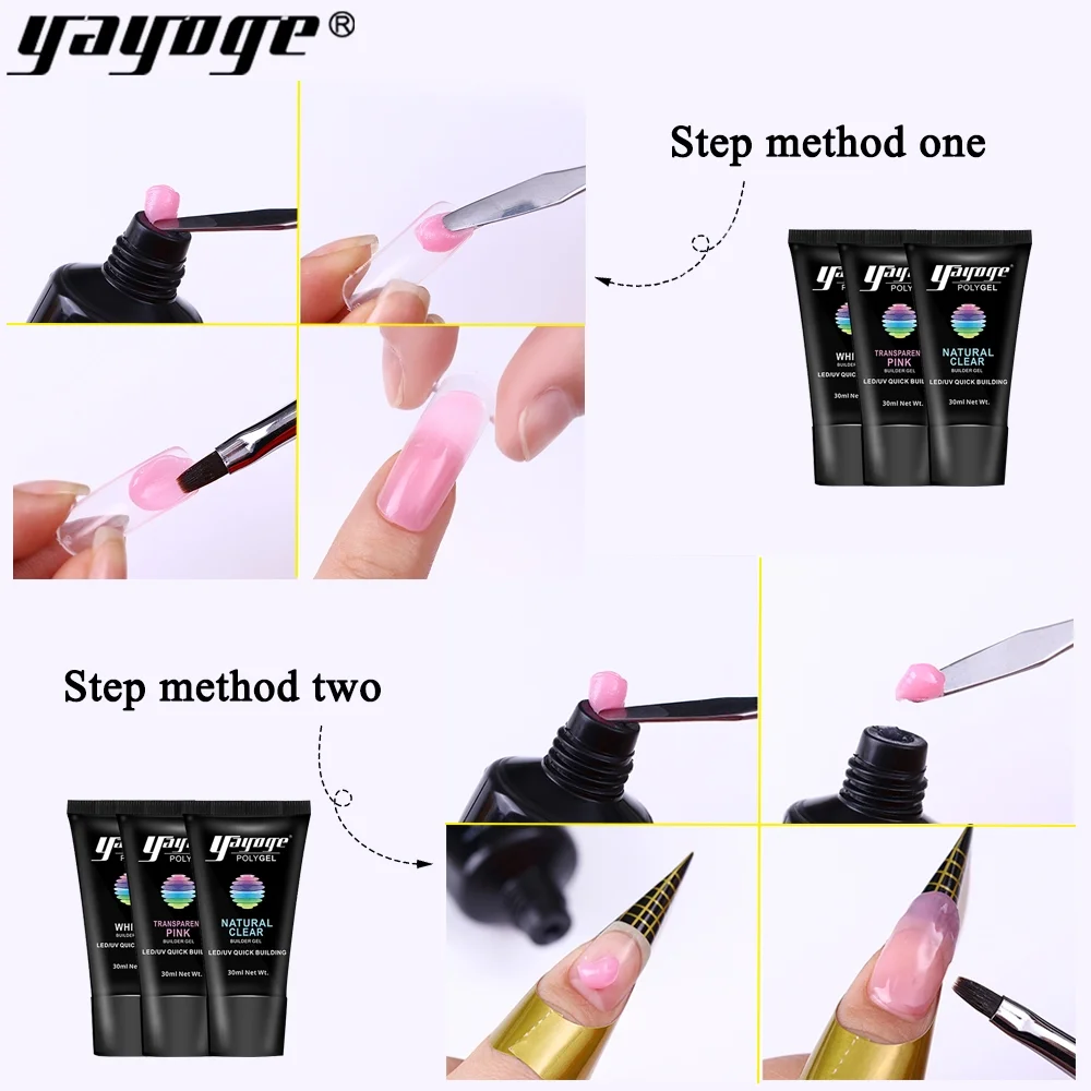 Yayoge Nail Supplies Acrylic Nail Extension Poly Gel Kits Set With False NailsTool OEM ODM logo Printing