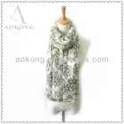 2014 new coming spring cream color flower print hijab scarf
