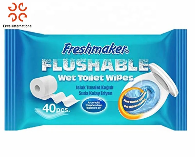 flushable wet toilet wipes
