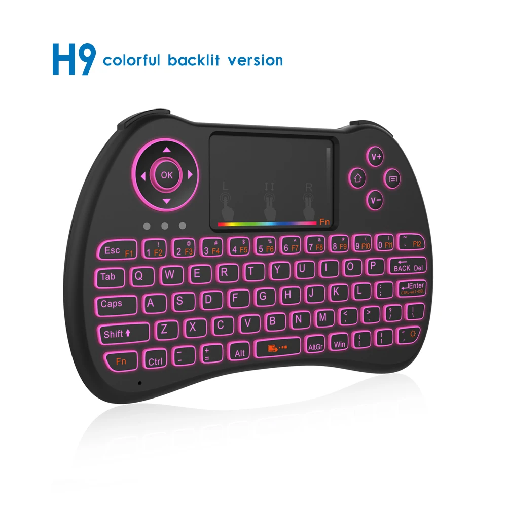 Soyeer Free Shipping High Quality 2.4G H9 Pro Colorful Backlight I8 Wireless Mini Keyboard for Android tv box
Soyeer Free Shipping High Quality 2.4G H9 Pro Colorful Backlight I8 Wireless Mini Keyboard for Android tv box
