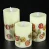 Real Scented Flower Decorative Moving Wick Led Wax Candle Lights