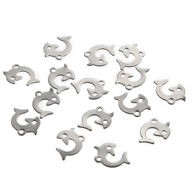 Silver Tone Stainless Steel Dolphin Fish Charm Pendant DIY Bracelet/Necklace fashion charms, Steel color
Silver Tone Stainless Steel Dolphin Fish Charm Pendant DIY Bracelet/Necklace fashion charms, Steel color