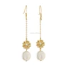 Customized 9k real gold freshwater pearl dangle earring
